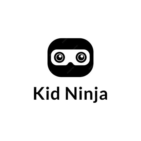 Premium Vector Kid Ninja Cute Ninja Head Logo Concept Black Ninja