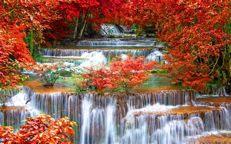 Autumn Waterfall Hd Wallpaper Background Image 2561x1600 Id