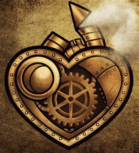 How To Draw A Steampunk Heart Step By Step Drawing Guide By Dawn