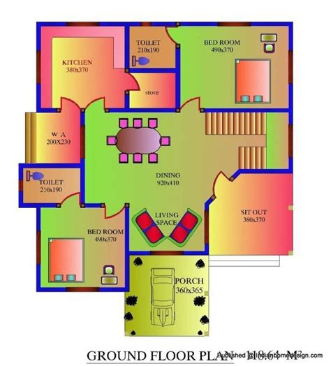 Free house floor plans tacomexboston com. Elegant 2 Bedroom House Plans Kerala Style 1200 Sq Feet ...