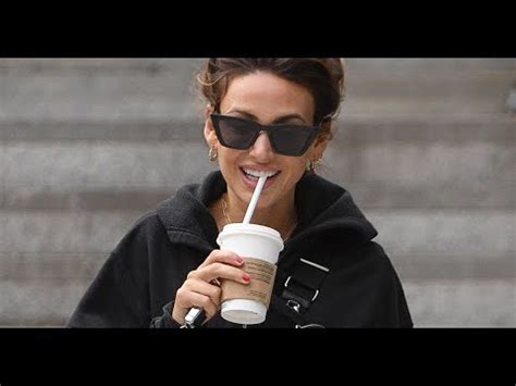 Michelle Keegan Oozes Glam In Leggings And Messy Bun As She Grabs A