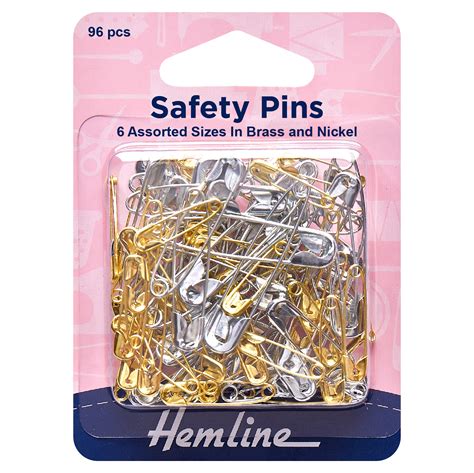 Hemline Safety Pins Assorted Value Pack Of 96pcs Safety Pins