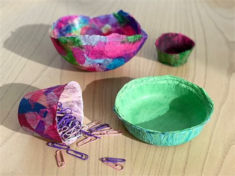 Make Tissue Paper Bowls Easy Inexpensive Craft