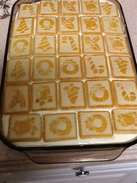 Ok line the bottom of a 13x9 pan with one bag of the chessman cookies. Banana Pudding with Pepridge Farm Chessman cookies! Paula ...