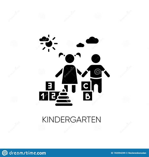 Kindergarten Black Glyph Icon Stock Vector Illustration Of Black