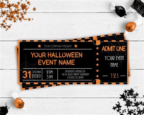 EVENT Ticket Printables Halloween Event Editable Event - Etsy UK