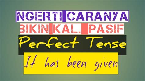 Simple past tense => aktif => they visited the zoo last week pasif nya => the zoo was visited (by them) last week. CARA MUDAH MEMBUAT KALIMAT PASIF "PERFECT TENSE". - YouTube