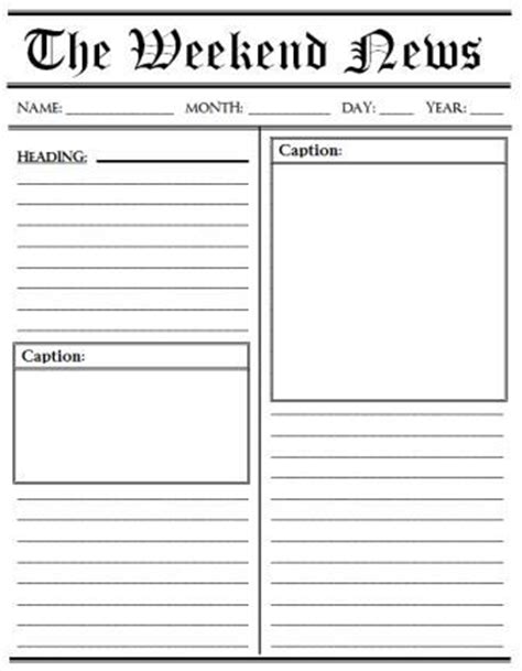 Free newspaper template for kids printable student newspaper homeschool writing newspaper template. Pin by Sue Kim on education | Teaching writing, Narrative ...
