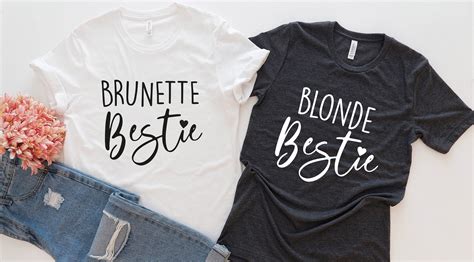 Blonde Bestie Brunette Bestie Best Friends Tees Bff Etsy