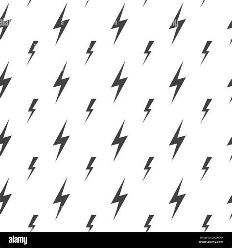 Lightning Bolts Thunderbolts Vector Seamless Pattern Thunder Bolt