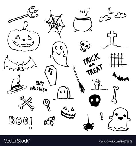 Halloween Doodle Hand Drawing Royalty Free Vector Image