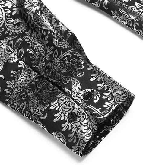 Coofandy Mens Luxury Design Shirts Floral Dress Shirt Casual Button