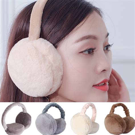 Women Adjustable Earmuffs Full Surround Headband Faux Fur Earlap Winter