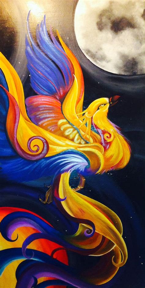 Original Painting Phoenix Acrylic Abstract 48x24 By Charlsie Sabanal Painting Phoenix