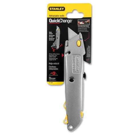 Stanley 10 499 Quick Change Utility Knife With Retractable Blade And