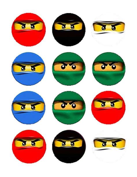 Ninja Edible Cupcake Images Cupcake Toppers Lego Ninjago Party Lego