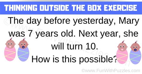 Thinking Outside The Box Exercise With Answer Lateral Thinking