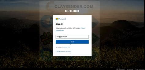 Microsoft Outlook Sign In Scam Page Outlook Script Clay Sender