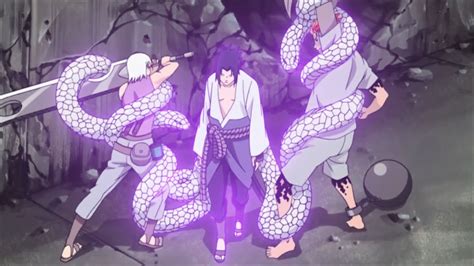 Sasuke Stops Suigetsu And Jugo With Shunshin Kisame And Itachi Hunt