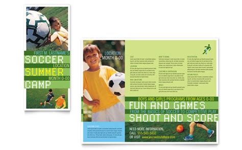 Soccer Sports Camp Brochure Template Word And Publisher In Football