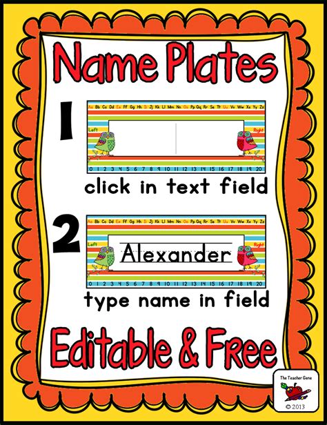 Printable Desk Name Plates For Students Printable Word Searches
