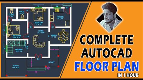 Draw Simple 2d Floor Plan In Auto Cad Software Civil 47 Off