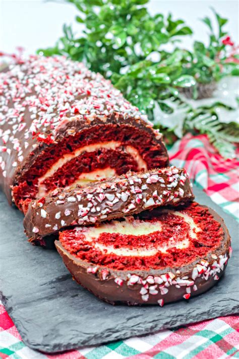 Peppermint Red Velvet Cake Roll Simplistically Living