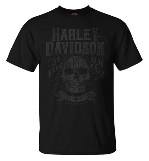 Harley Davidson Mens Custom Crafted Tonal Short Sleeve Crew Neck T