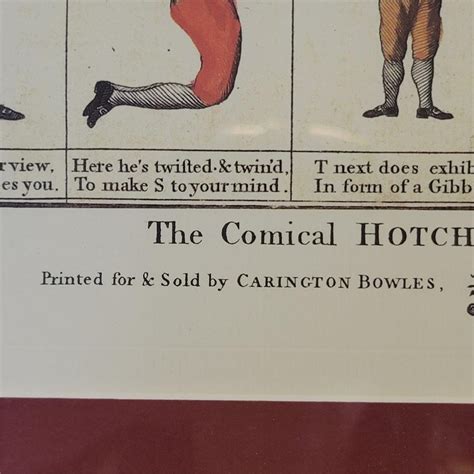 Great Lakes Vntg Hand Colored Etching The Comical Hotch Potch Alphabet Turned Posture