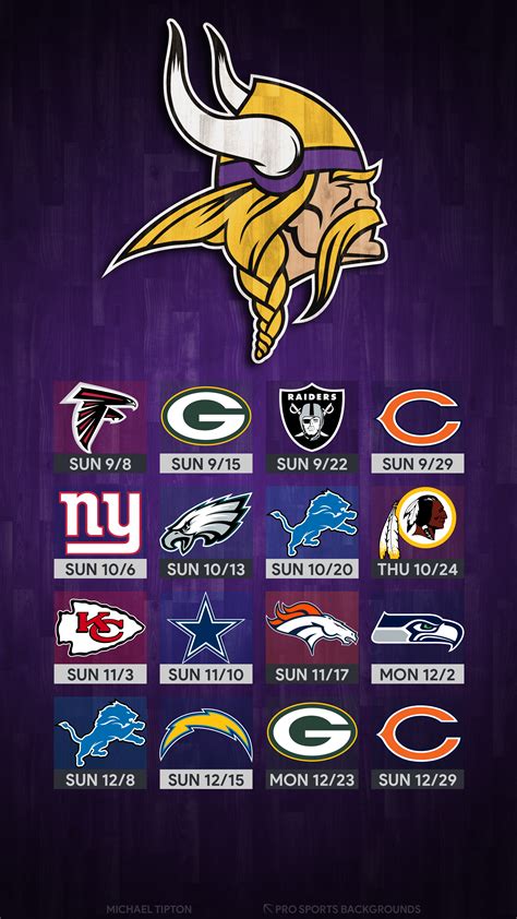 Minnesota Vikings Printable Schedule That Are Punchy Brad Website