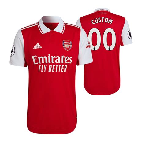 Custom Arsenal 2022 23 Home Jersey Red Authentic