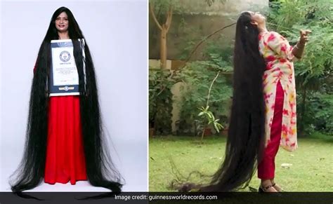 Up Woman Wins Title For Longest Hair Enters Guinness World Record