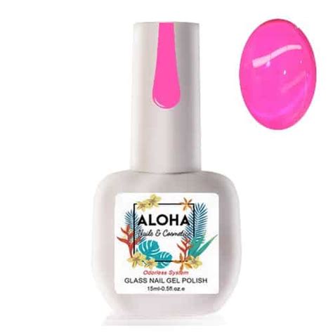 Ημιμόνιμο βερνίκι Aloha Glass Gel 15ml Χρώμα GL 09 Διάφανο Magenta