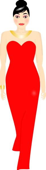 Woman In A Red Dress Clip Art At Vector Clip Art Online Royalty Free And Public Domain