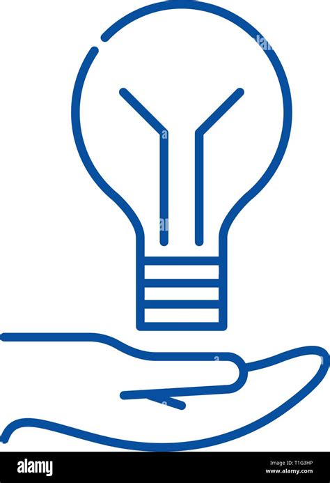 Bright Idea Line Icon Concept Bright Idea Flat Vector Symbol Sign