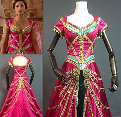Aladdin 2019 Princess Jasmine Red Dress New Jasmine Costume Outfit Live