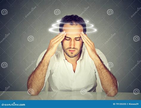 Man With Vertigo Young Patient Suffering From Dizziness Stock Image