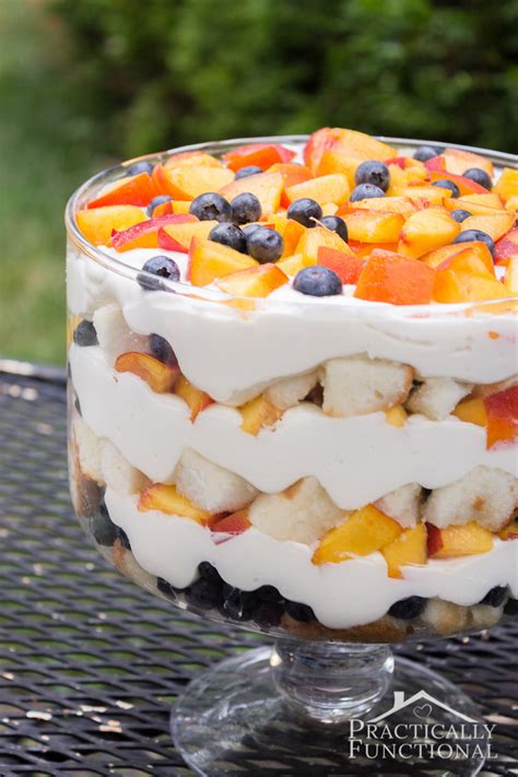 Summer is the season for sweet treats on the back porch. Summer Peach Blueberry Trifle Recipe