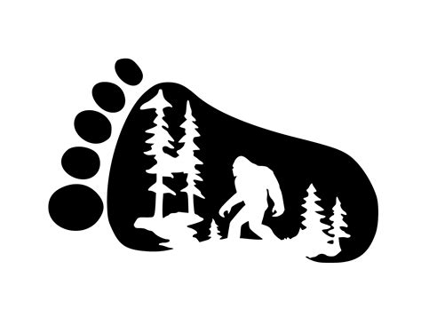 Bigfoot In Forest Footprint Decal Bigfoot Decal Sasquatch Etsyde