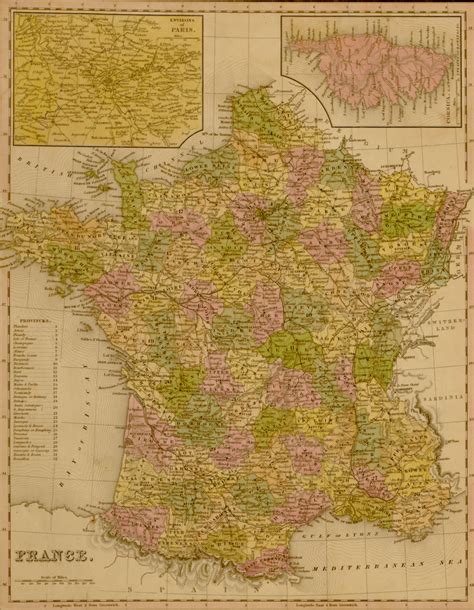 France 1844 By Vintage Maps Bentley Art Publishing