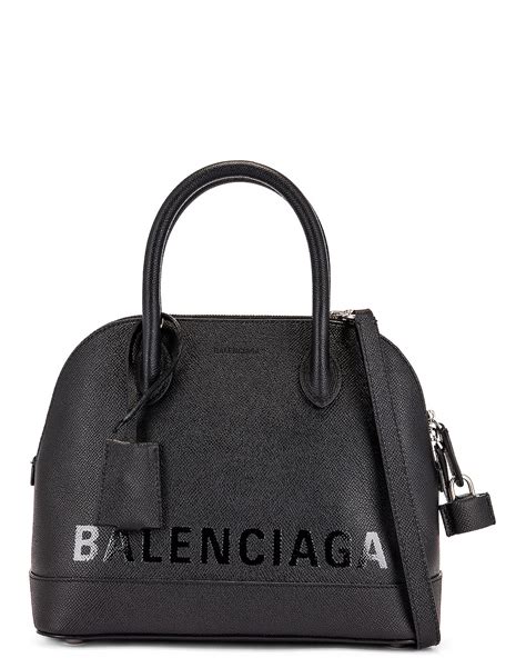 Balenciaga Small Ville Top Handle Bag In Black And Black Fwrd