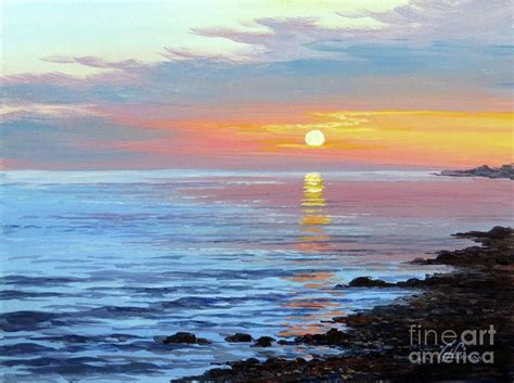 Sunrise Painting Sunrise On The Ocean By Varvara Harmon Sunrise
