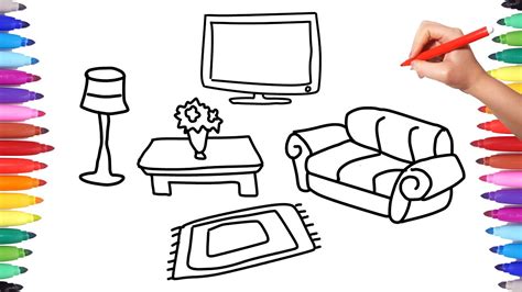 This study off the kitchen acts as a control center for the family. How to Draw Living Room Set Coloring Pages for Kids ...