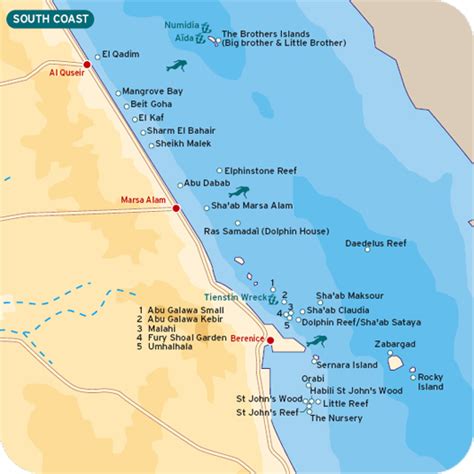 Egypt Marsa Alam Dive Map Sites 2 