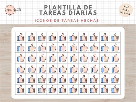 Plantilla De Tareas Diarias Español Hábitos Y Rutinas Para Etsy España