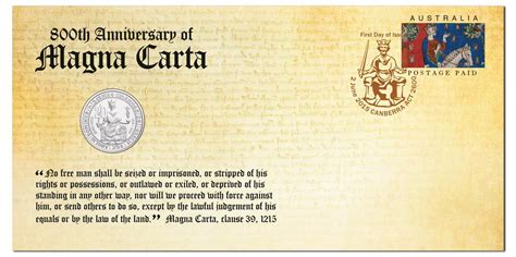 2015 20c Magna Carta 800th Anniversary Pnc Western Sydney Stamps And