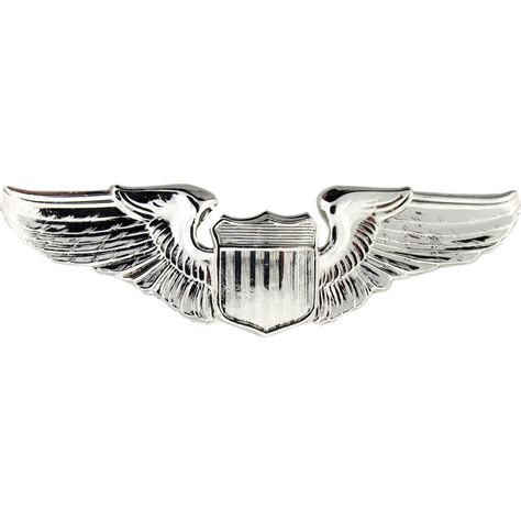 Air Force Basic Pilot Badge Mirror Finish Regular Size Rank