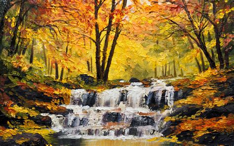 Autumn Wood Waterfall Cascade Wallpapers Autumn Wood
