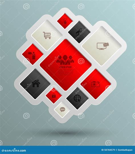 Vector Square For Business Concepts With Icons Stock Vector