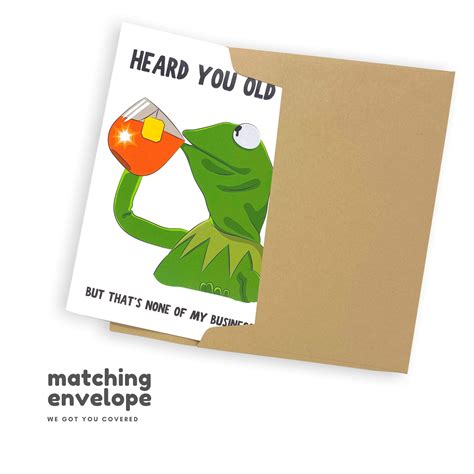 Sleazy Greetings Funny Kermit Meme Birthday Card For Him Or Her 30th
